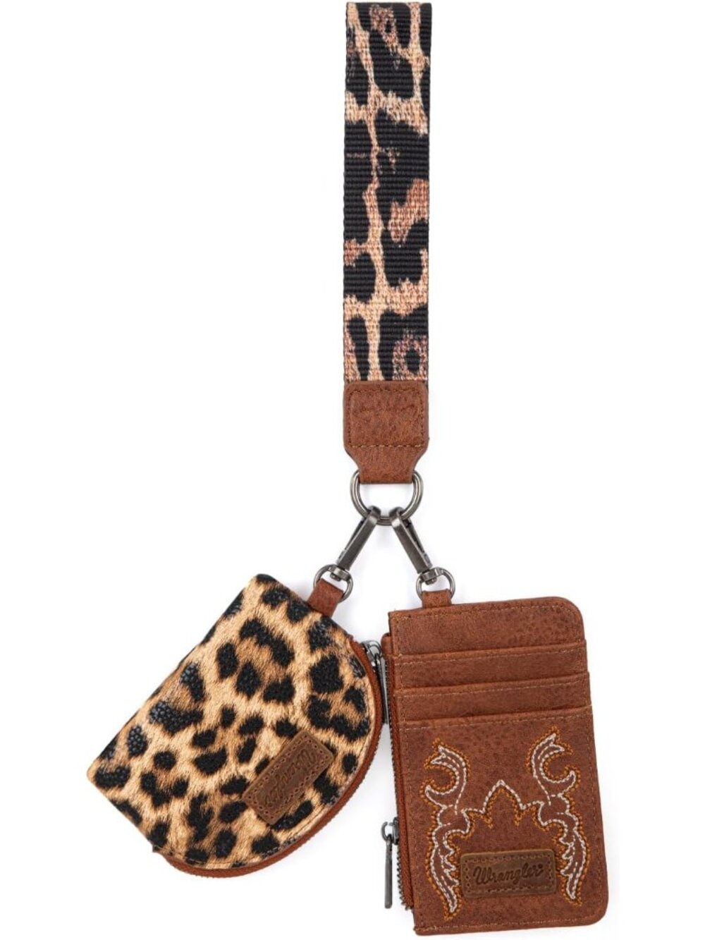 Wrangler Keychain Wristlet Wallets For Women Western Dual Pouch Wristlet Credit